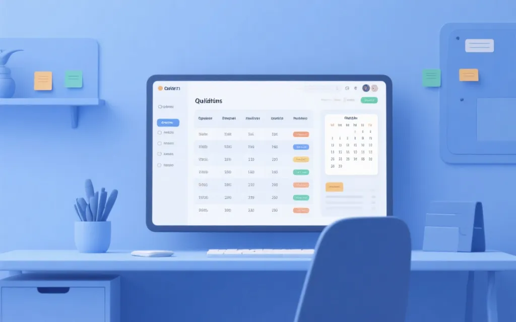 电脑屏幕上展示预选赛积分表与日历提醒的简洁工作台